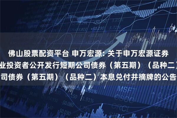 佛山股票配资平台 申万宏源: 关于申万宏源证券有限公司2024年面向专业投资者公开发行短期公司债券（第五期）（品种二）本息兑付并摘牌的公告
