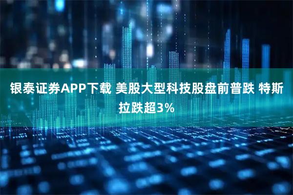 银泰证券APP下载 美股大型科技股盘前普跌 特斯拉跌超3%