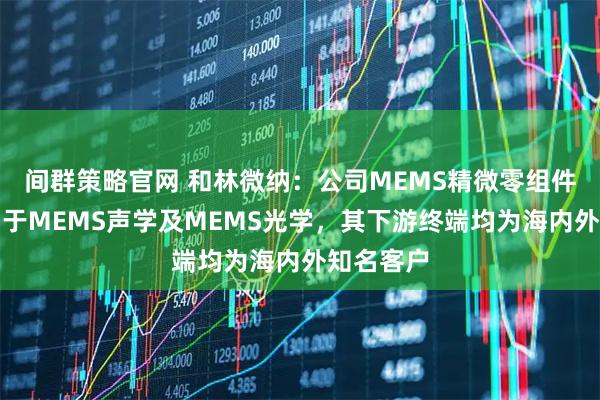 间群策略官网 和林微纳：公司MEMS精微零组件主要应用于MEMS声学及MEMS光学，其下游终端均为海内外知名客户
