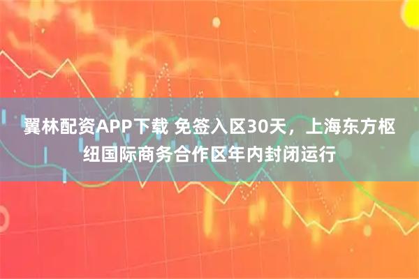 翼林配资APP下载 免签入区30天，上海东方枢纽国际商务合作区年内封闭运行